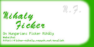 mihaly ficker business card