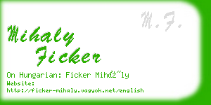 mihaly ficker business card